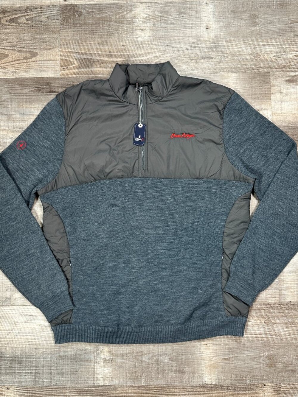 NWT Johnnie-O Men’s Sz XXL Charcoal Merino Wool Blend 1/4 Zip Pullover Sweater
